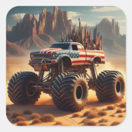 CUADRADA PEGATINA MONSTER TRUCK