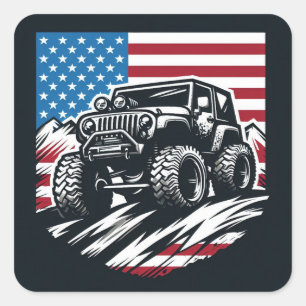 CUADRADA PEGATINA MONSTER TRUCK