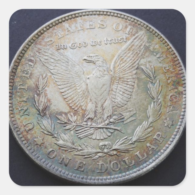 Cuadrada Pegatina Morgan Dollar (Anverso)