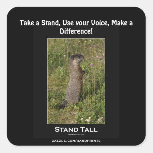 Cuadrada Pegatina motivacional de marmot