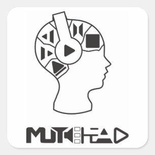 Cuadrada Pegatina MuteHead
