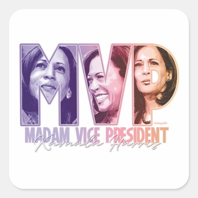 Cuadrada Pegatina MVP (Anverso)