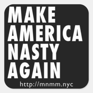 Cuadrada Pegatina Nasty America, 3 x 3