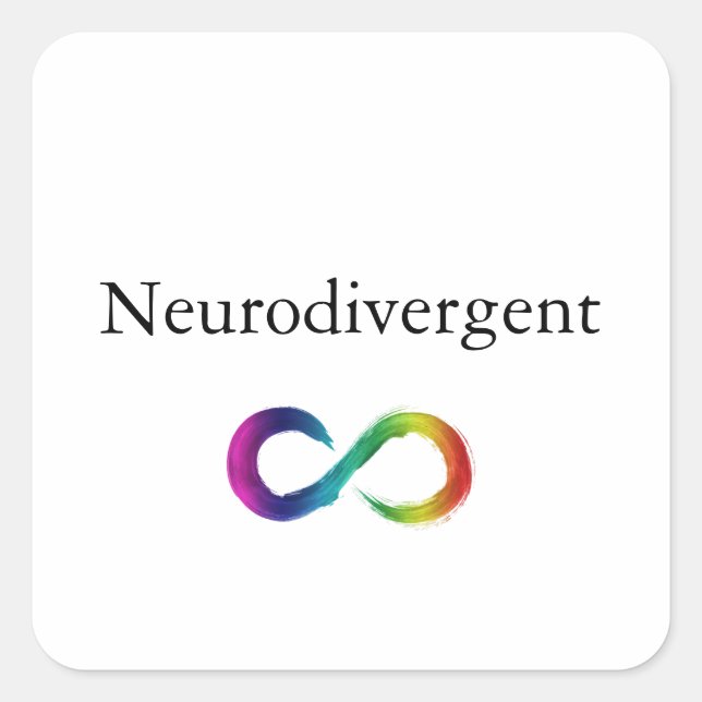 Cuadrada Pegatina neurodivergente (Anverso)