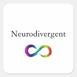Cuadrada Pegatina neurodivergente