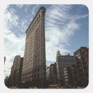 Cuadrada Pegatina NYC Flatiron Building Fuller Nueva York
