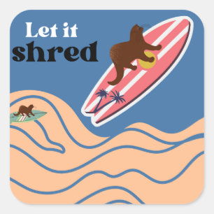 Cuadrada Pegatina Otter Shred