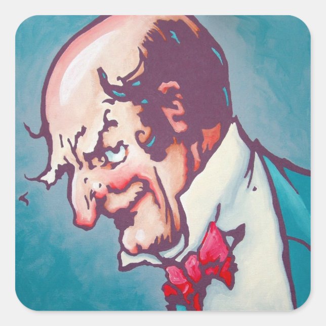 Cuadrada Pegatina Oz - El asistente (Anverso)