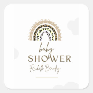 Cuadrada Pegatina para Baby Shower Pegatina de tema de be