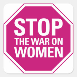Cuadrada Pegatina para detener la guerra contra las mujeres