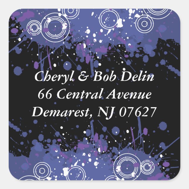 Cuadrada pegatina para el sobre RSVP (Anverso)