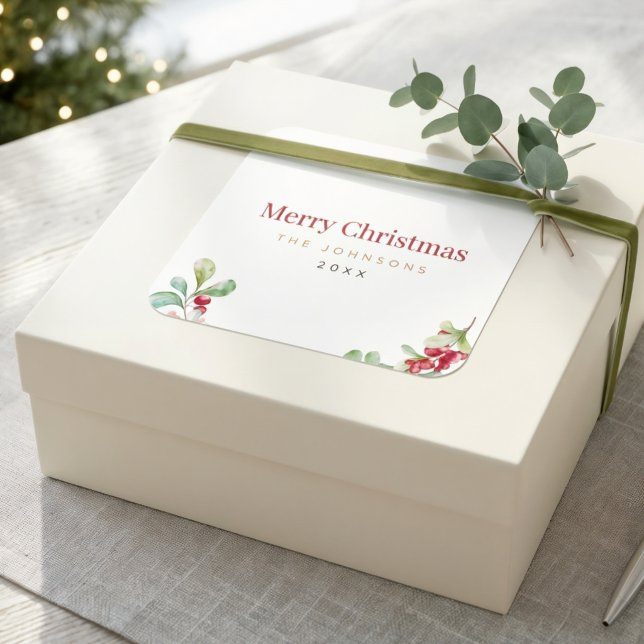 Cuadrada Pegatina para envolver regalos de Navidad minimali (Subido por el creador)