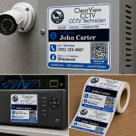 Cuadrada Pegatina para servicio de CCTV | Código QR del sis