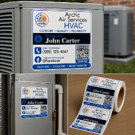 Cuadrada Pegatina para técnico de HVAC | Mantenimiento y se