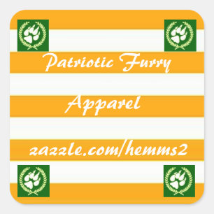 Cuadrada Pegatina Patriotic Furry Apparel