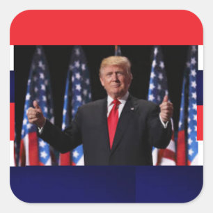 Cuadrada Pegatina patriótico Donald Trump