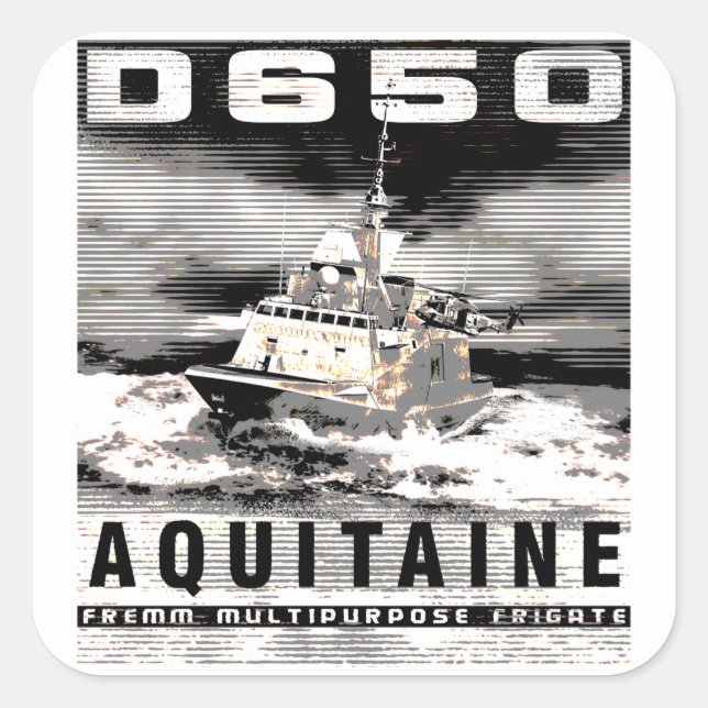 Cuadrada Pegatina Pegatina de Frigate Aquitaine Square (Anverso)