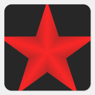 Cuadrada Pegatina Pegatina Estrella Roja