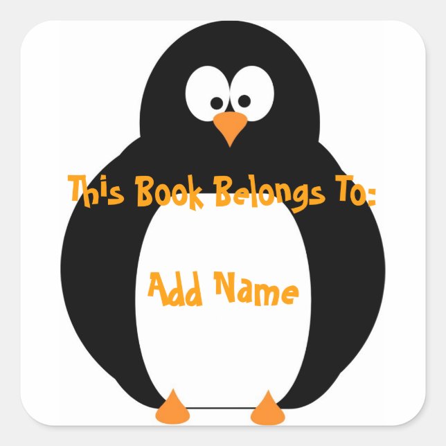 Cuadrada Pegatina Penguin Bookplate (Anverso)