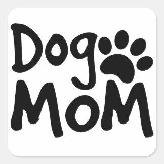 Cuadrada Pegatina Perro Mamá