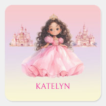 Pegatina personalizada de cumpleaños de princesa r