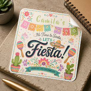 Cuadrada Pegatina personalizada de cumpleaños Fiesta para n