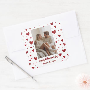 Cuadrada Pegatina personalizada del día de San Valentín con