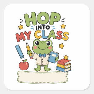 Cuadrada Pegatina personalizada para el aula de la profesor
