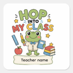 Cuadrada Pegatina personalizada para el aula de la profesor