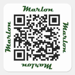 Cuadrada Pegatina personalizado código del nombre QR de