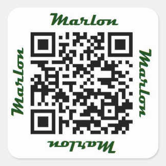 Cuadrada Pegatina personalizado código del nombre QR de