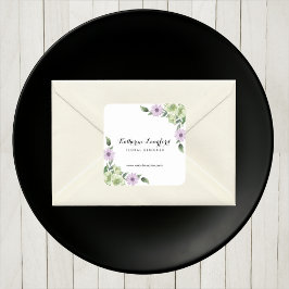 Cuadrada Pegatina personalizado de acuarela moderna floral