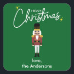 Cuadrada Pegatina personalizado de Merry Christmas Nutcrack<br><div class="desc">¡Añade un toque de magia navideña con estos encantadores stickers de Navidad! Perfecto para decorar regalos, tarjetas, planificadores o cualquier proyecto festivo, cada pegatina trae alegría y calor a la temporada. Ya sea que añadas un poco de brillo a la artesanía de las vacaciones o que personalizes regalos, estos pegatinas...</div>