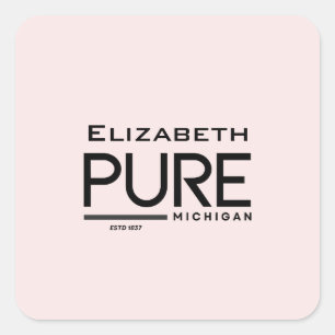 Cuadrada Pegatina personalizado de Pure Michigan