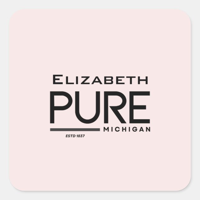 Cuadrada Pegatina personalizado de Pure Michigan (Anverso)