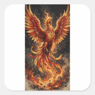 Cuadrada Pegatina Phoenix Rise
