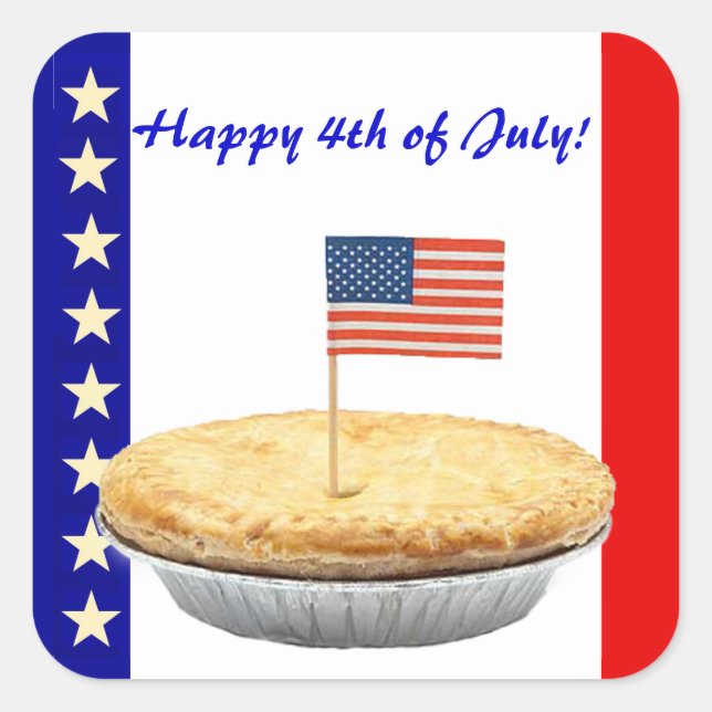 Cuadrada Pegatina Pie Americano (Anverso)