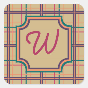 Cuadrada Pegatina Plaid de verano