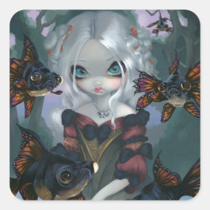 Cuadrada pegatina "Poissons Les Yeux Globuleux"