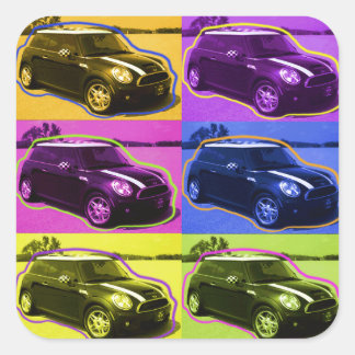 CUADRADA PEGATINA POP MINI COOPER