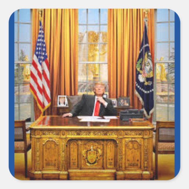 Cuadrada Pegatina presidencial de Donald Trump (Anverso)