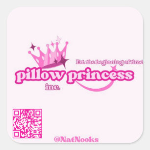 Cuadrada Pegatina Princesa de almohada   Alta feminidad de 