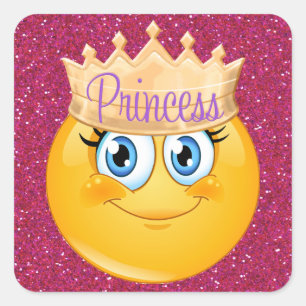Cuadrada Pegatina Princess Face - SRF