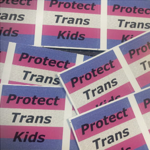 Cuadrada Pegatina Proteger a los Niños Trans