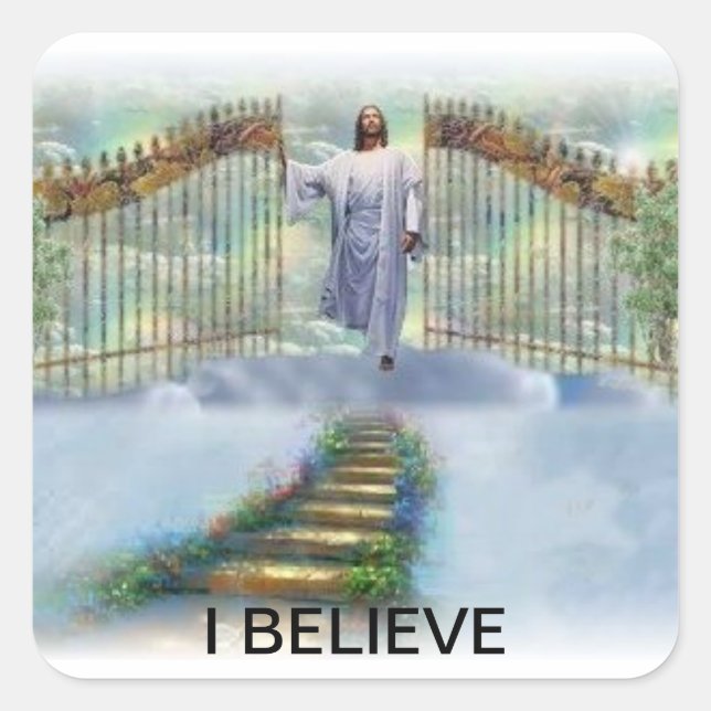 CUADRADA PEGATINA - PUERTA DE HEAVENS (Anverso)