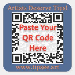 Cuadrada Pegatina QR personalizada para miembros de TipSee,