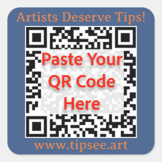 Cuadrada Pegatina QR personalizada para miembros de TipSee,