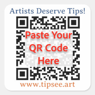 Cuadrada Pegatina QR personalizada para miembros de TipSee,