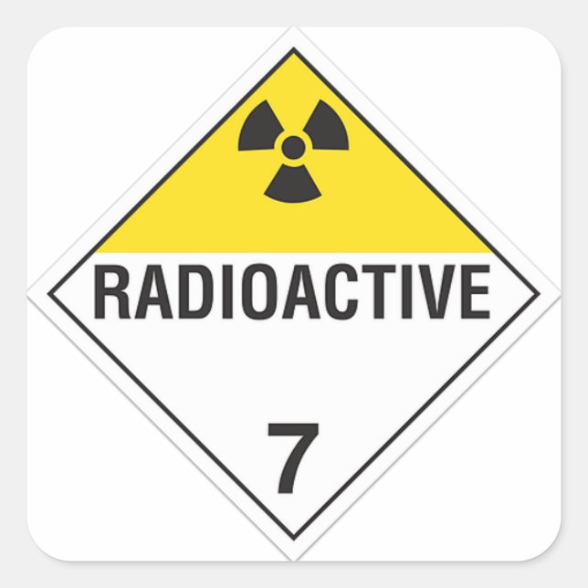 Cuadrada Pegatina radiactivo 7 (Anverso)