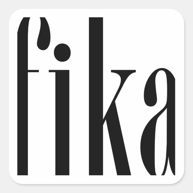 Cuadrada Pegatina rectangular de Fika (Anverso)
